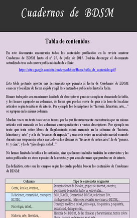 Tabla Contenidos
